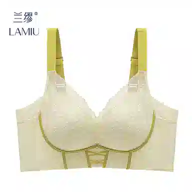 兰缪 网纱蕾丝舒适运动透气无钢圈聚拢无痕文胸 女款