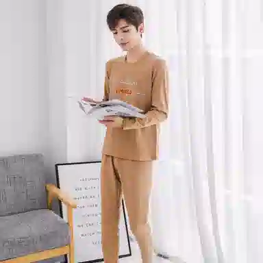 兰缪 青少年秋衣秋裤双面磨毛柔软黑科技阳离子抗寒保温透气舒适保暖套装 男款