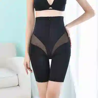 兰缪 高腰收腹翘臀隐形拉链排扣瘦腿束腰裤时尚美体产后修复软骨加压透气舒适无痕塑身裤 女款