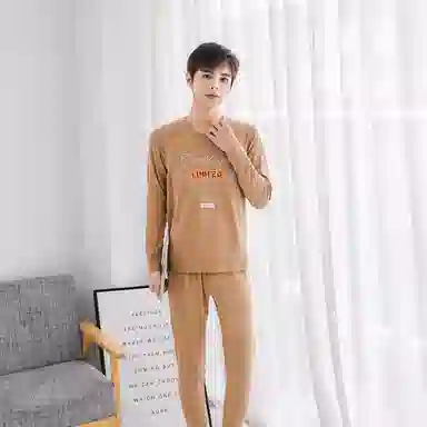 兰缪 青少年秋衣秋裤双面磨毛柔软黑科技阳离子抗寒保温透气舒适保暖套装 男款