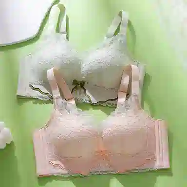 兰缪 性感蕾丝时尚撞色高质感轻柔蕾丝满杯透气孔文胸 女款