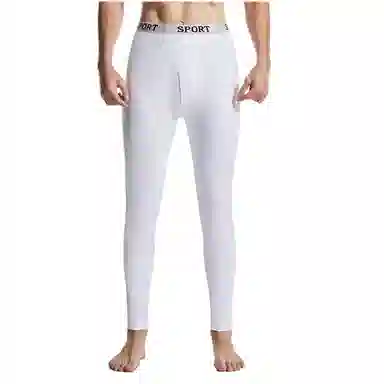 兰缪 魅力初冬潮男字母腰带运动风修身防寒吸汗透气百搭长裤秋裤不加绒保暖裤 男款