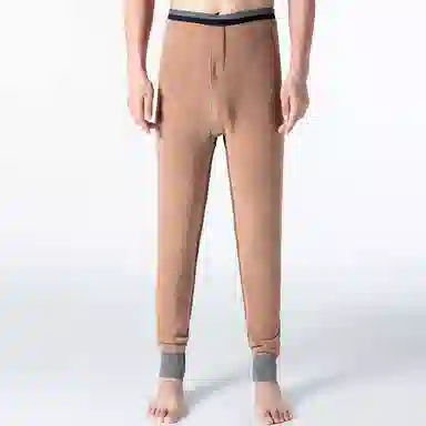 兰缪 加厚高弹不紧绷螺纹收口防风新升级抗寒舒适透气打底保暖裤 男款