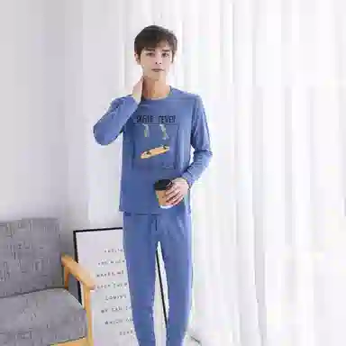 兰缪 青少年秋衣秋裤双面磨毛柔软黑科技阳离子抗寒保温透气舒适保暖套装 男款