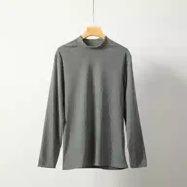 兰缪 双面磨毛德绒中领内衣黑科技阳离子防风护颈高弹亲肤柔软舒适锁温蓄热抑菌透气无痕基础打底保暖套装 男款