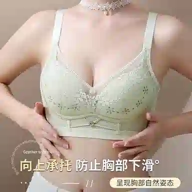 兰缪 纤柔舒适透气花瓣洞洞杯轻呼吸上托防下垂大胸显小文胸 女款
