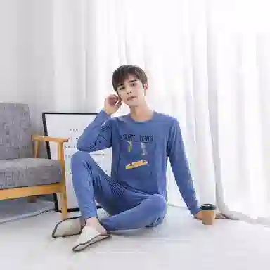 兰缪 青少年秋衣秋裤双面磨毛柔软黑科技阳离子抗寒保温透气舒适保暖套装 男款