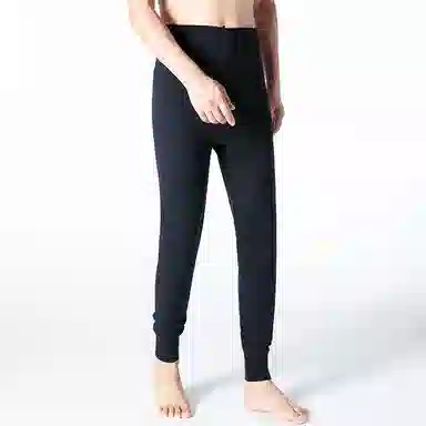 兰缪 加厚摇粒绒青少年秋裤高弹修身不紧绷螺纹收口防风新升级抗寒舒适透气保暖裤 男款