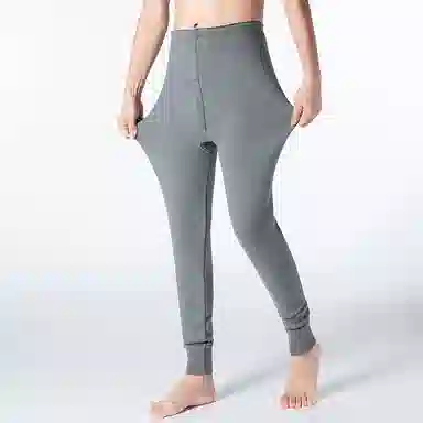 兰缪 加厚高弹不紧绷螺纹收口防风新升级抗寒舒适透气打底保暖裤 男款