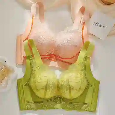 兰缪 时尚柔软蕾丝聚拢提拉上托侧收文胸 女款