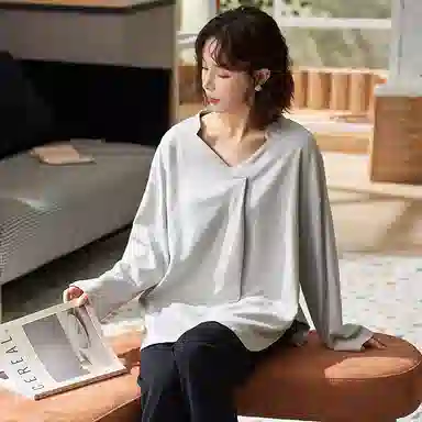 兰缪 韩系潮流时尚气质简约长袖个性休闲舒适透气长裤睡衣套装 女款 图片色