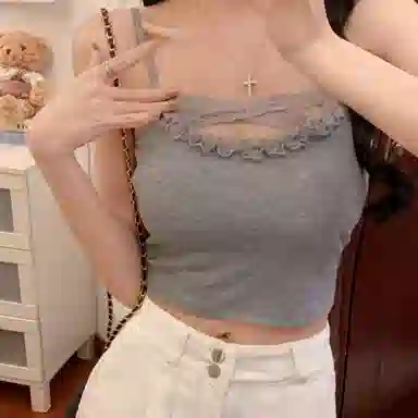 兰缪 温柔气质款 时尚白月光性感蕾丝花边甜美迷人日常通勤百搭吸睛吊带 女款