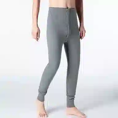 兰缪 青少年加厚摇粒绒新升级高弹修身不紧绷螺纹收口防风抗寒保暖裤 男款