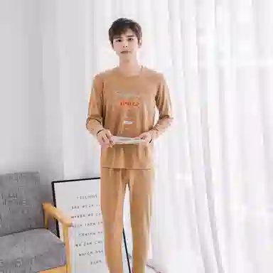 兰缪 青少年秋衣秋裤双面磨毛柔软黑科技阳离子抗寒保温透气舒适保暖套装 男款