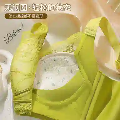 兰缪 时尚柔软蕾丝聚拢提拉上托侧收文胸 女款