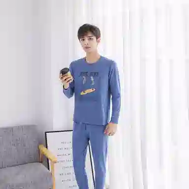 兰缪 青少年秋衣秋裤双面磨毛柔软黑科技阳离子抗寒保温透气舒适保暖套装 男款