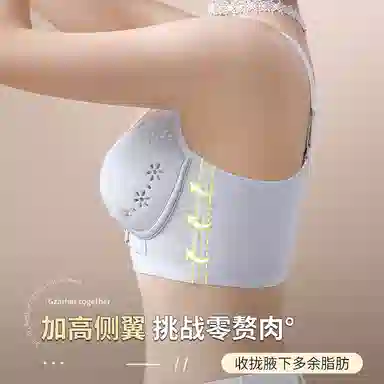 兰缪 纤柔舒适透气花瓣洞洞杯轻呼吸上托防下垂大胸显小文胸 女款