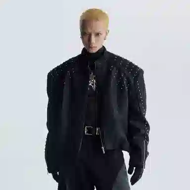 OPMY Studded Bomber Jacket