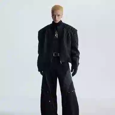 OPMY Studded Bomber Jacket