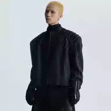 OPMY Studded Bomber Jacket