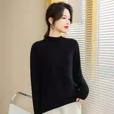 恒源祥 半高领套头纯色长袖毛衣 女款