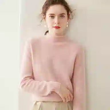 恒源祥 轻盈柔软时尚百搭半高领纯色保暖羊绒衫 女款