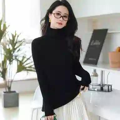 恒源祥 经典高领纯色套头长袖毛衣 女款