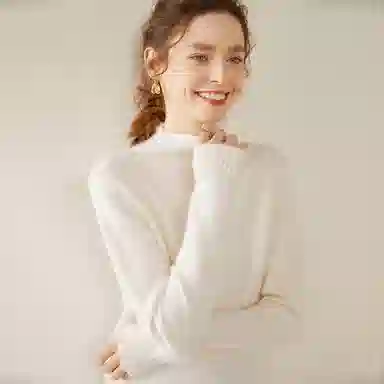 恒源祥 轻盈柔软时尚百搭半高领纯色保暖羊绒衫 女款