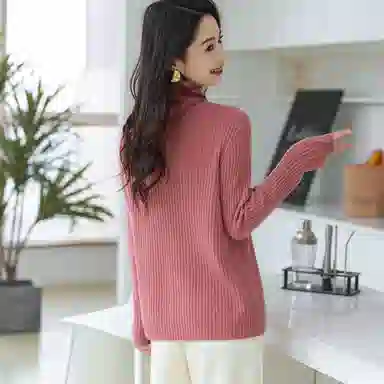 恒源祥 经典高领纯色套头长袖毛衣 女款