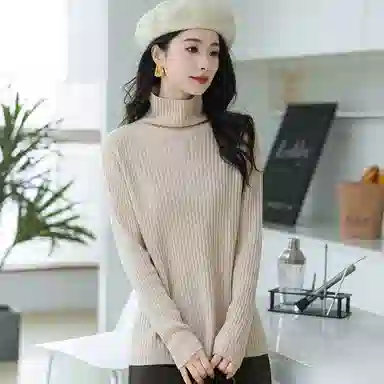 恒源祥 经典高领纯色套头长袖毛衣 女款