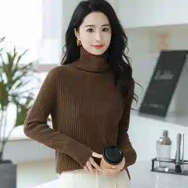 恒源祥 经典高领纯色套头长袖毛衣 女款