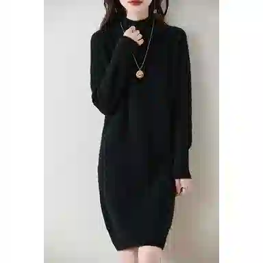 恒源祥 百搭半高领纯色长袖针织衫 女款