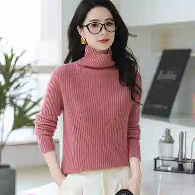 恒源祥 经典高领纯色套头长袖毛衣 女款