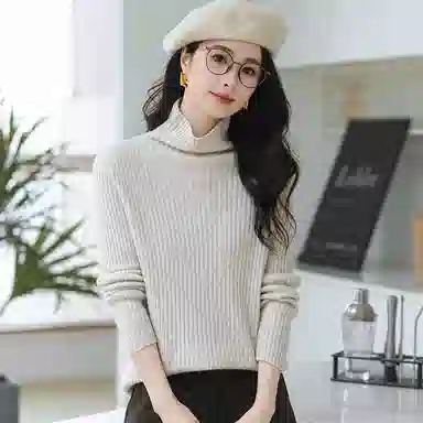 恒源祥 经典高领纯色套头长袖毛衣 女款