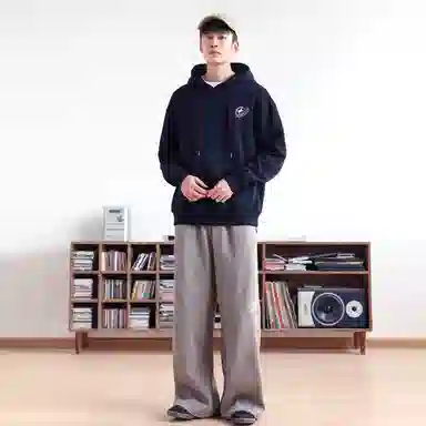 快鱼 韩系校园少年氛围感重磅个性印花时尚简约休闲宽松舒适无性别主义日常百搭连帽卫衣 男女同款