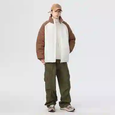 快鱼 日系无性别主义日常通勤简约时尚百搭基础亲肤舒适保暖休闲长袖棉服 男女同款