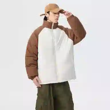 快鱼 日系无性别主义日常通勤简约时尚百搭基础亲肤舒适保暖休闲长袖棉服 男女同款