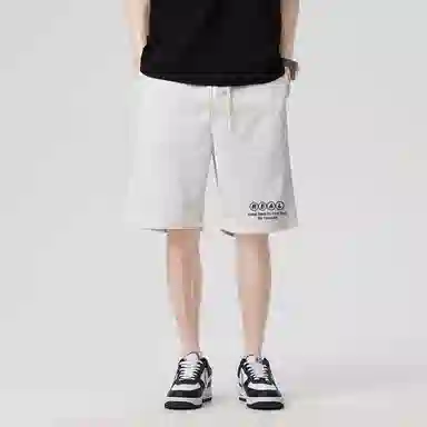 快鱼 薄款运动时尚透气系绳五分休闲短裤 男女同款