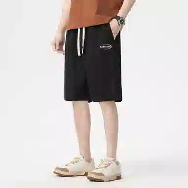 快鱼 薄款透气系绳五分休闲短裤 男女同款