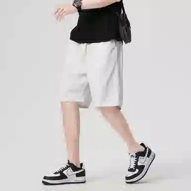 快鱼 薄款时尚宽松透气系绳五分休闲短裤 男女同款