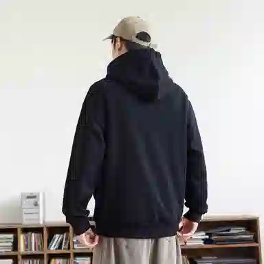 快鱼 韩系时尚重磅个性简约印花基础款多巴胺休闲时尚舒适宽松百搭无性别主义连帽卫衣 男女同款 酒红