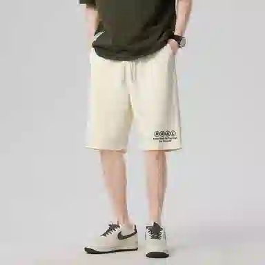 快鱼 薄款运动时尚透气系绳五分休闲短裤 男女同款