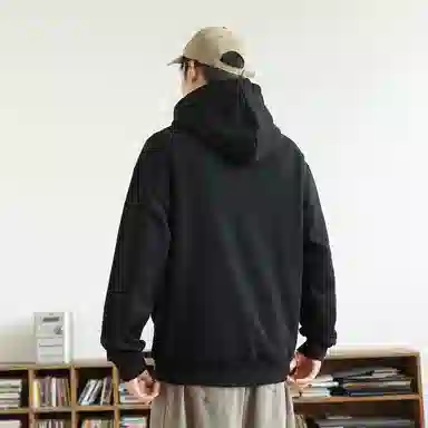 快鱼 韩系时尚重磅个性简约印花基础款多巴胺休闲时尚舒适宽松百搭无性别主义连帽卫衣 男女同款 酒红