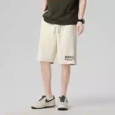 快鱼 薄款运动时尚透气系绳五分休闲短裤 男女同款