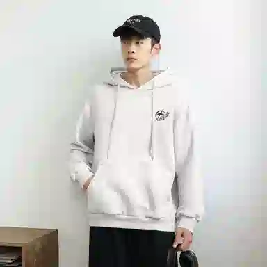 快鱼 韩系校园少年氛围感重磅个性印花时尚简约休闲宽松舒适无性别主义日常百搭连帽卫衣 男女同款