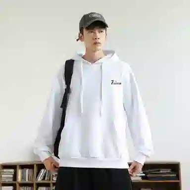 快鱼 韩系时尚重磅个性简约印花基础款多巴胺休闲时尚舒适宽松百搭无性别主义连帽卫衣 男女同款 酒红