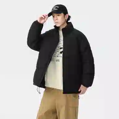 快鱼 日系无性别主义日常通勤简约时尚百搭基础亲肤舒适保暖休闲长袖棉服 男女同款