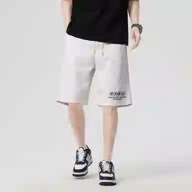 快鱼 薄款运动时尚透气系绳五分休闲短裤 男女同款