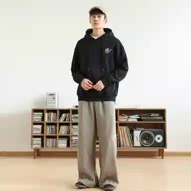 快鱼 韩系校园少年氛围感重磅个性印花时尚简约休闲宽松舒适无性别主义日常百搭连帽卫衣 男女同款