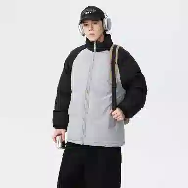 快鱼 日系无性别主义日常通勤简约时尚百搭基础亲肤舒适保暖休闲长袖棉服 男女同款